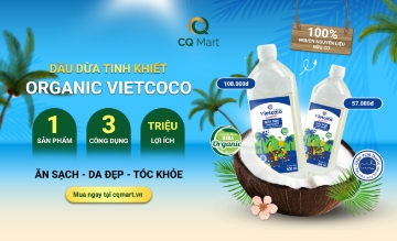 Dầu dừa tinh khiết Organic Vietcoco – Ép lạnh, chuẩn sạch, đa công dụng